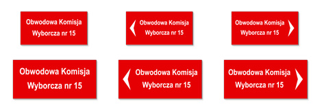 Tabliczki informacyjne "Obwodowa Komisja Wyborcza"